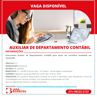 Auxiliar de Departamento Contábil