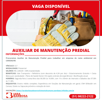 Auxiliar de Manutenção Predial