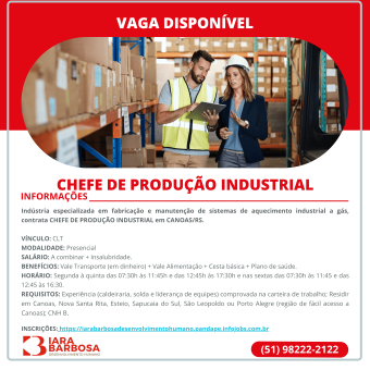 Chefe de Produção Industrial