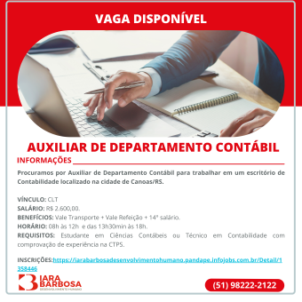 Auxiliar de Departamento Contábil