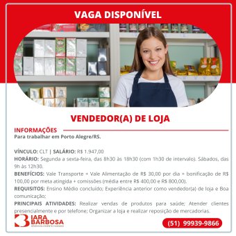 Vendedor(a) de loja 