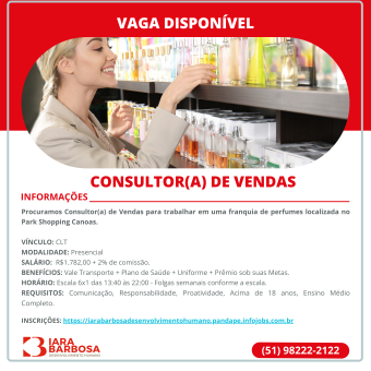 Consultor(a) de Vendas