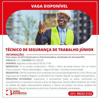 Técnico de segurança do trabalho junior 