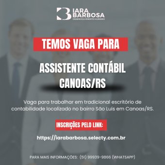 Assistente contábil CANOAS
