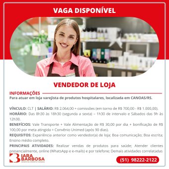 Vendedor de loja 