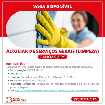 Auxiliar de Serviços Gerais (Limpeza)