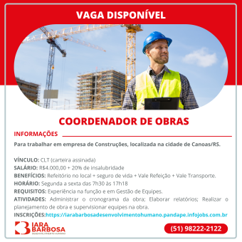 Coordenador de Obras