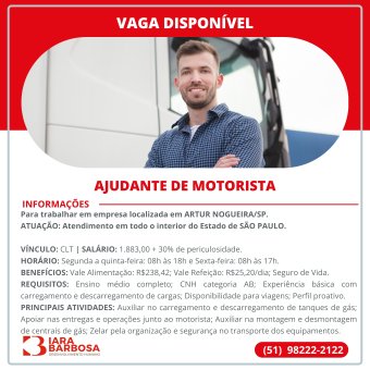 ajudante de motorista