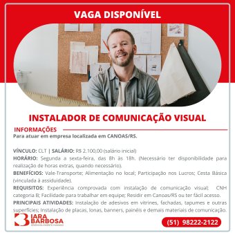 Instalador de comunicação visual 