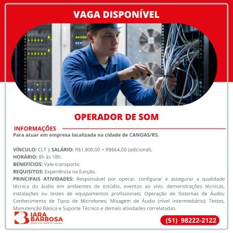 Operador de Som 